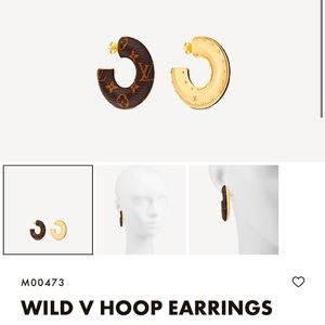 Louise Vuitton Wild V Hoop Earrings 100% AUTHENTIC